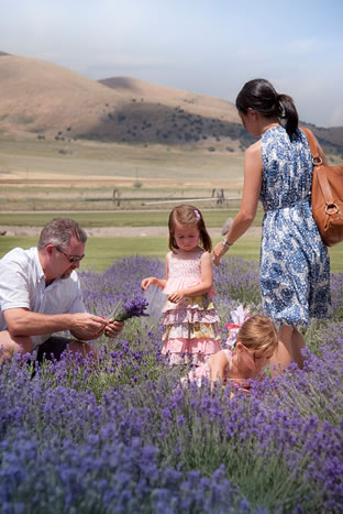 Family In Young Living Field